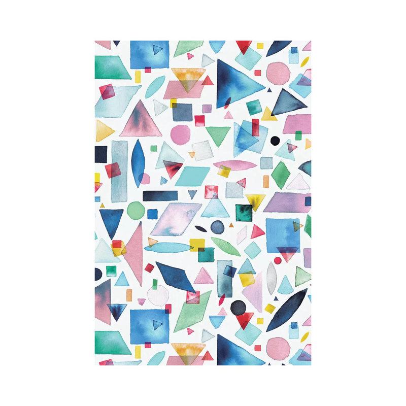 Geometric Pieces Multi by Ninola Design - Wrapped Canvas Gallery-Wrapped Canvas Giclée, 66.04 cm H x 45.72 cm W x 1.91 cm D