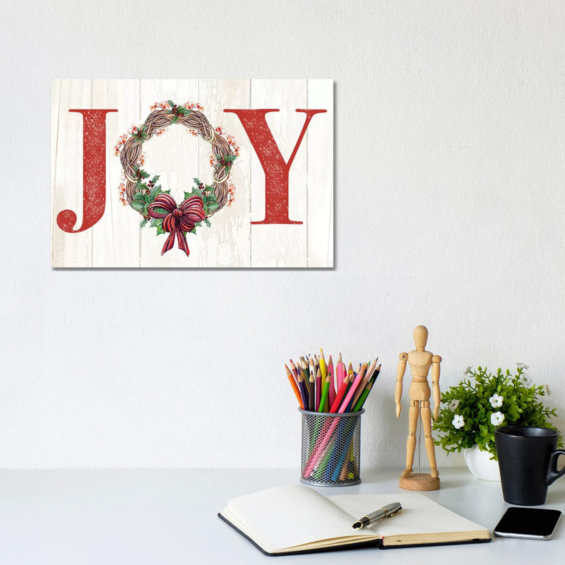 Joyeux Noel Wreath by Diannart - Wrapped Canvas Print, 20.32cm H x 30.48cm W x 1.905cm D