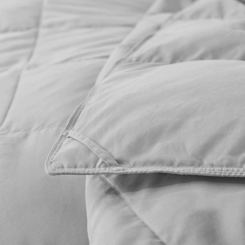 Édredon léger en duvet synthétique et plumes, Très grand, Gris clair