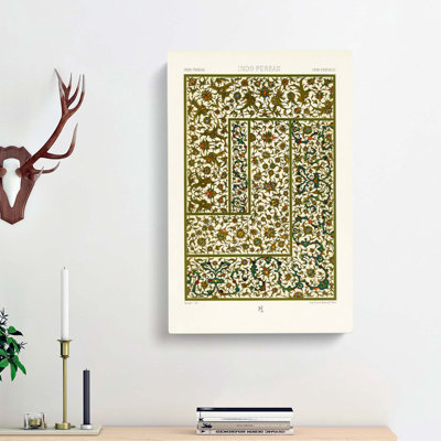 Indo Persian Pattern With Flowers by Albert Racinet - Wrapped Canvas