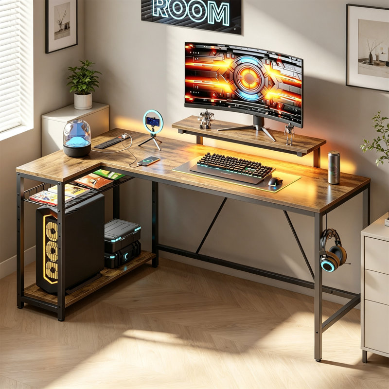 MDF Computer Desk, Rustic Brown