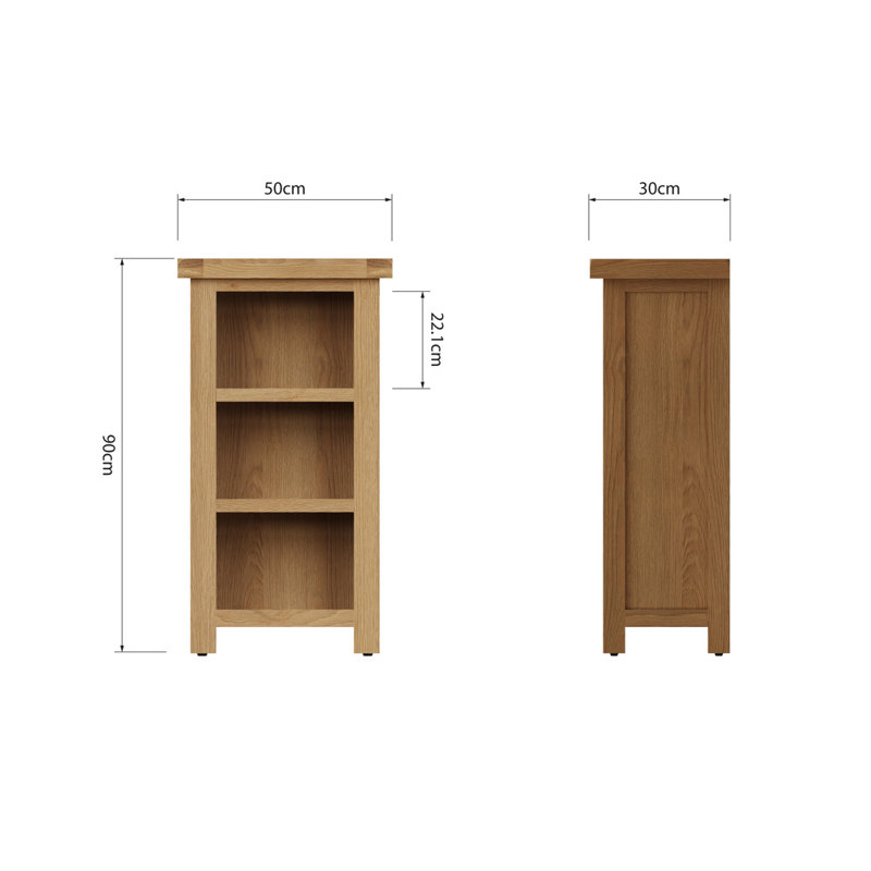 Oakham Narrow Bookcase, 90cm  H x 50cm W x 30cm D