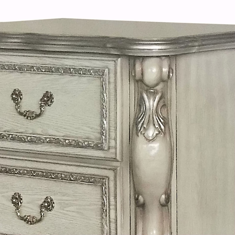 Table de chevet rétro en os, Blanc