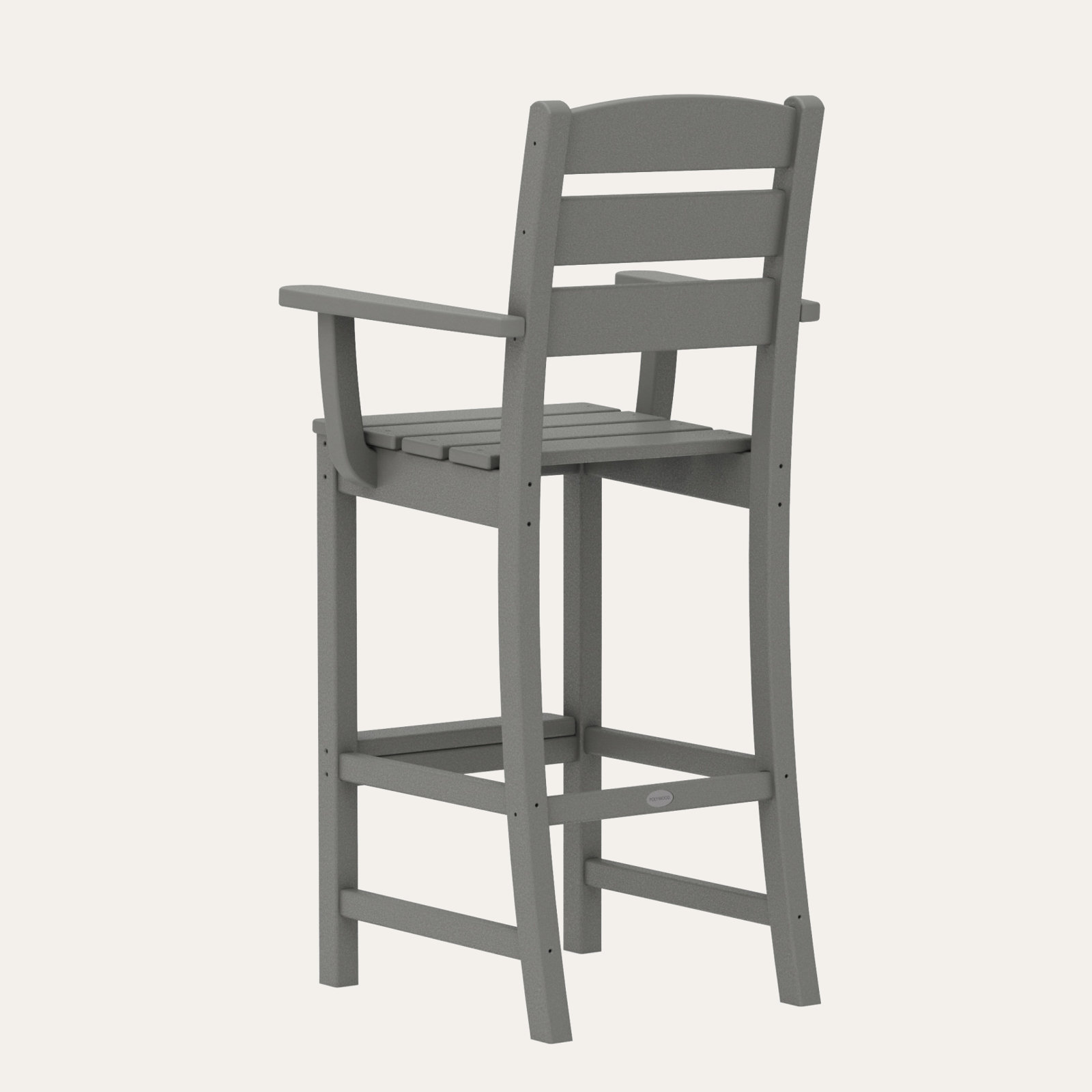 POLYWOOD® Lakeside Arm Patio Bar Stool, Slate Gray