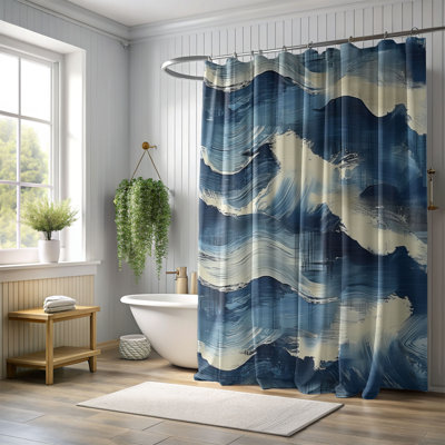 Rideau de douche Blue Strokes - Premium