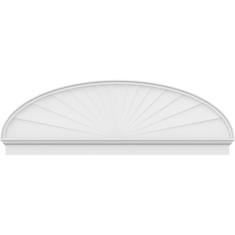 Fronton elliptique en PVC de qualité architecturale Sunburst, H 26 7/8 po x l 80 po x P 2 3/4 po