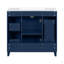 Meuble-lavabo 36 po avec lavabo en céramique, structure en bois massif, portes à fermeture en douceur, tablettes réglables, 3 tiroirs, y compris un tiroir à double profondeur pour le rangement du sèche-cheveux-975201639