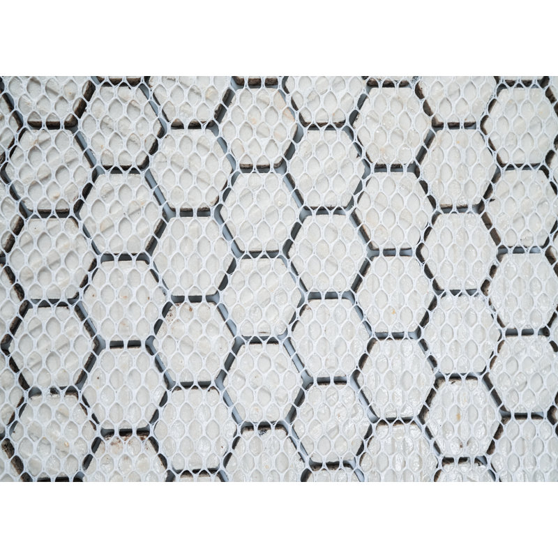 Carrelage mosaïque hexagonal mat en porcelaine (boîte de 10 feuilles), 1 x 1, Noir