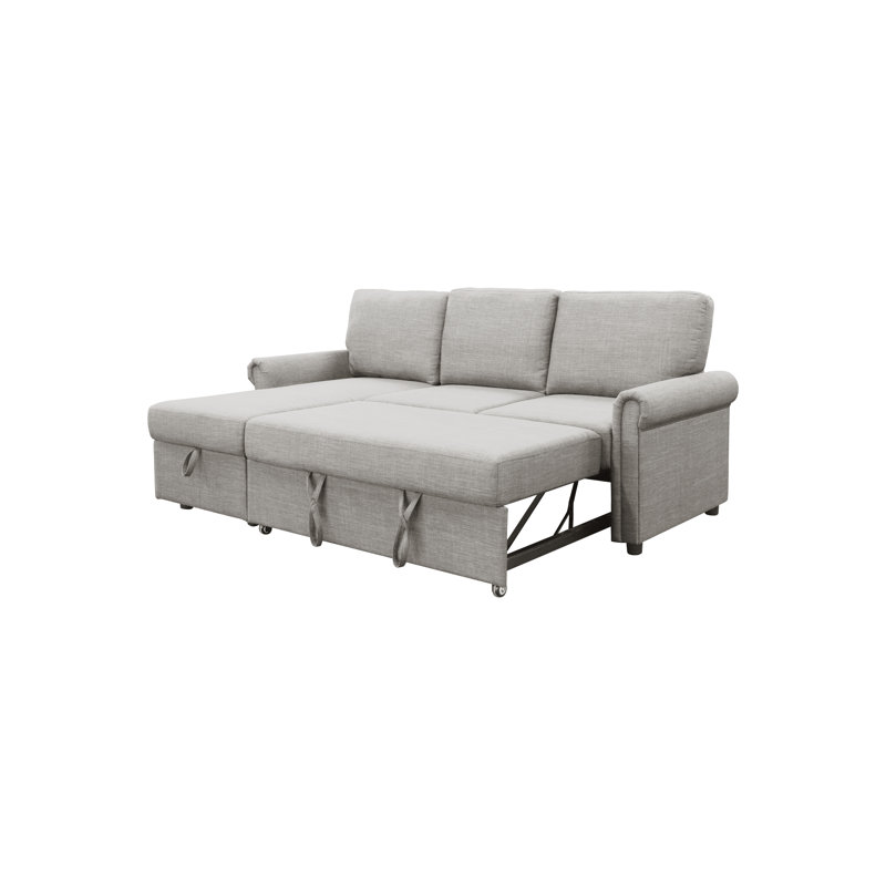 Meriline Upholstered L-Shaped Sectional Left Hand Facing, Gray 100% Polyester 