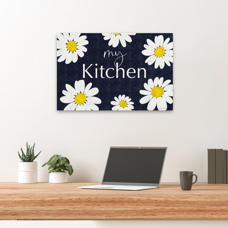 My Kitchen - Modern Farmhouse Kitchen Decor Farmhouse Style Daisy Flowers Art, 16" H x 24" W
