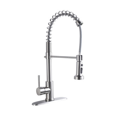 Robinet flexible en acier inoxydable de style industriel à fonctionnalité pour la cuisine