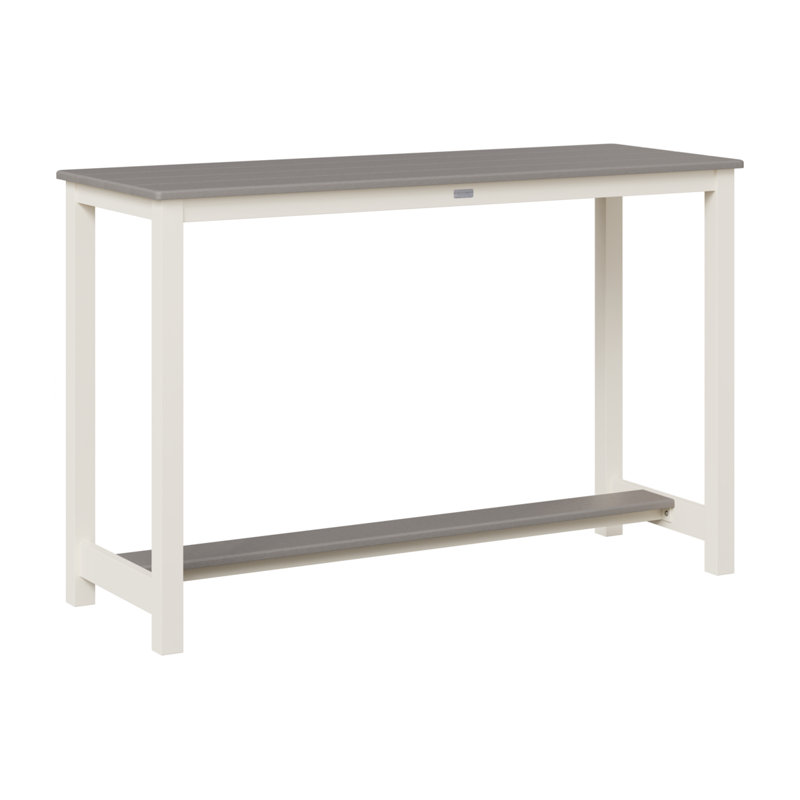 Table de bar en aluminium Berlin Gardens, 38.5" H x 60" W x 22" D, Gris clair