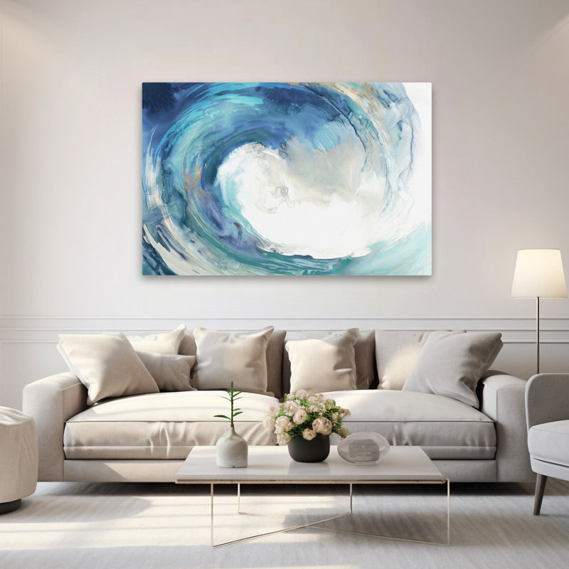 Vague et océan, collier à eau, H 40 po x l 60 po