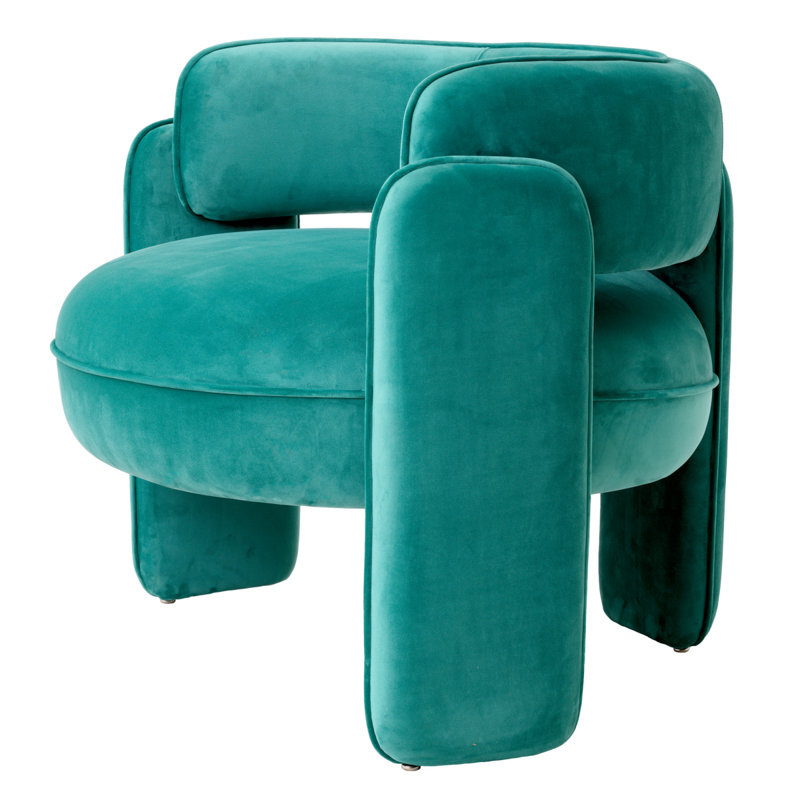 Chaplin Barrel Chair, Savona Turquoise Polyester