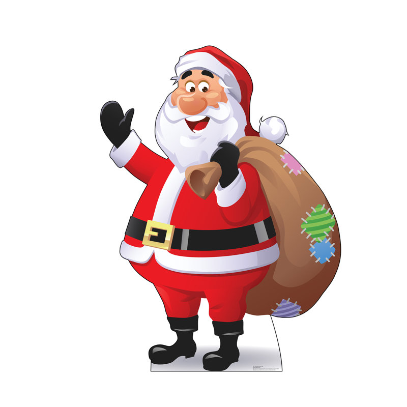 Life-Size Illustrated Santa Claus Cardboard Cutout