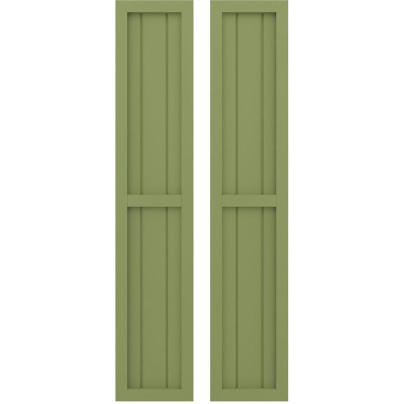 Deux volets à panneaux égaux Americano (par paire), 10 1/2", Vert mousse, 43"