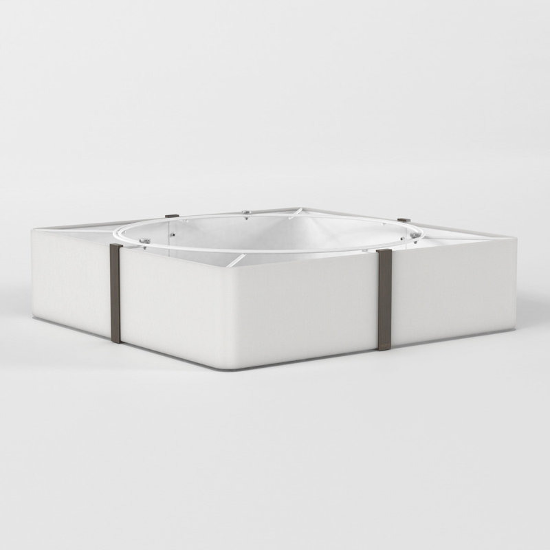 Ceiling Base LED Flush Mount, 5.12" H x 19.69" W x 19.69" D, White