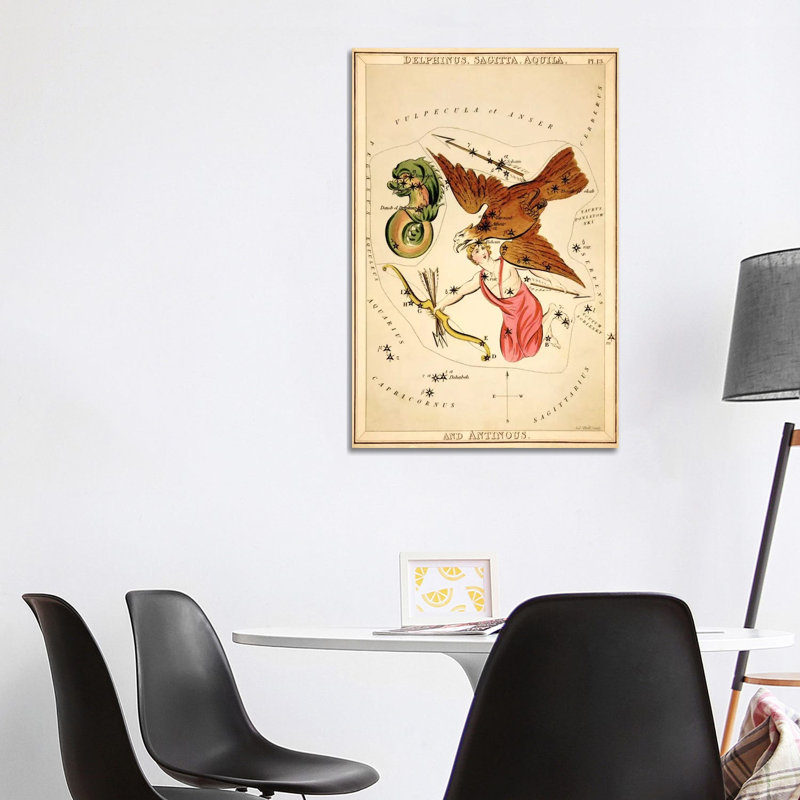 Delphinus, Sagitta, Aquila, And Antinous by Sidney Hall - Wrapped Canvas Gallery-Wrapped Canvas Giclée