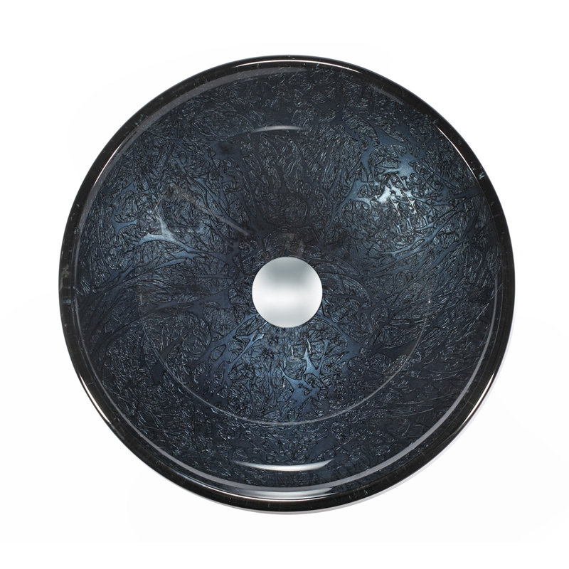 Legion Furniture 17.7'' Dark Blue Glass Circular Bathroom Sink