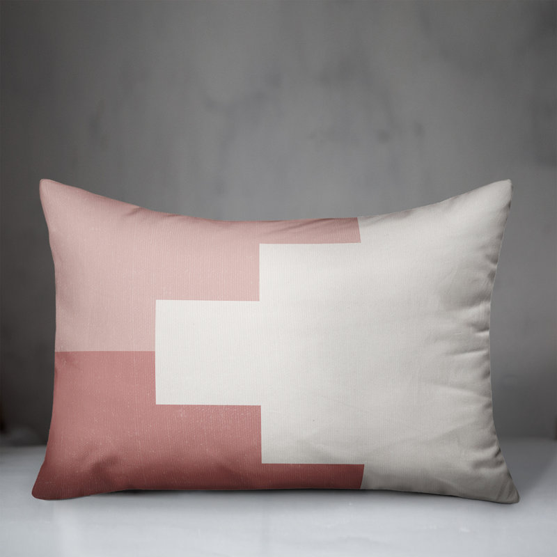 Abstract Outdoor Throw Pillow, Pink