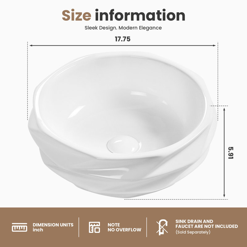 3D Circular Bathroom Vessel Sink
