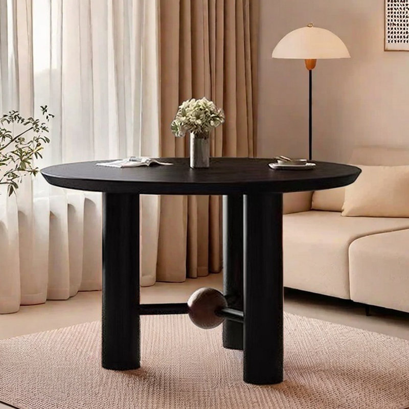 Table de salle à manger en bois de cire rétro français, H 29,52 po x L 62,99 po x l 62,99 po