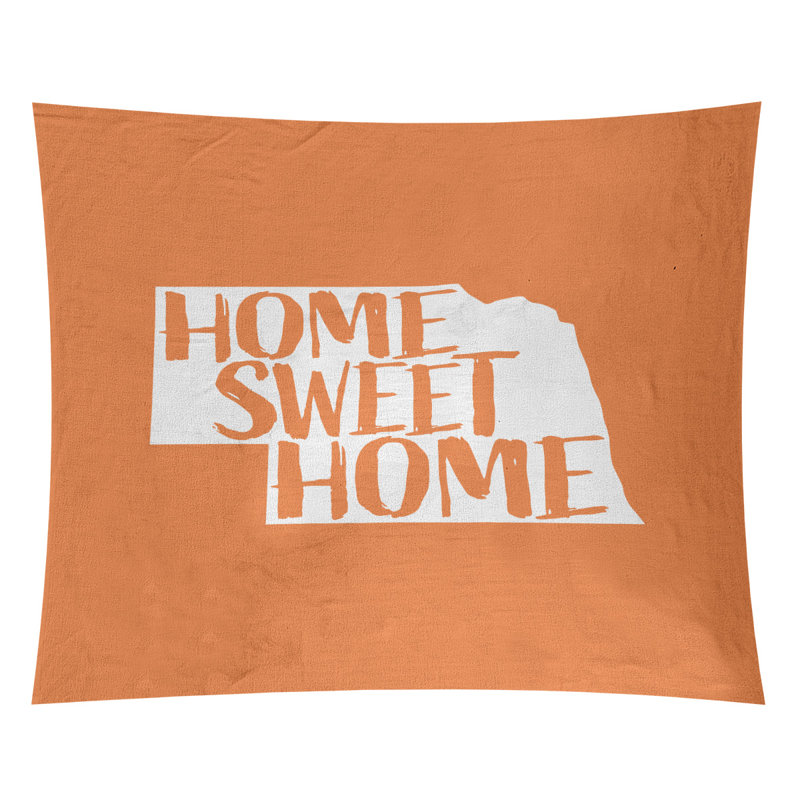 Tapisserie Home Sweet Nebraska, H 88 po x l 104 po, Orange