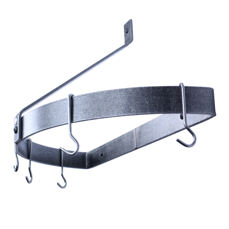 Premier Handcrafted Hanging Pot Rack, Hammered Steel