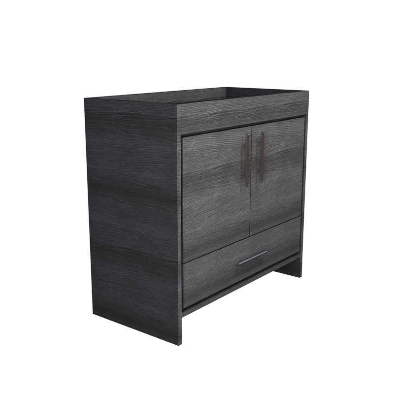 Base de meuble-lavabo simple 35,25 po Volpa, Black Ash