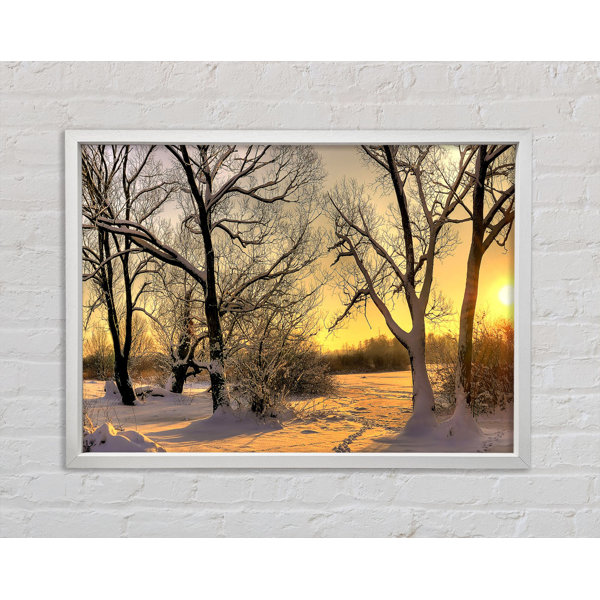 Ebern Designs Footsteps In Snow - Single Picture Frame Art Prints on ...