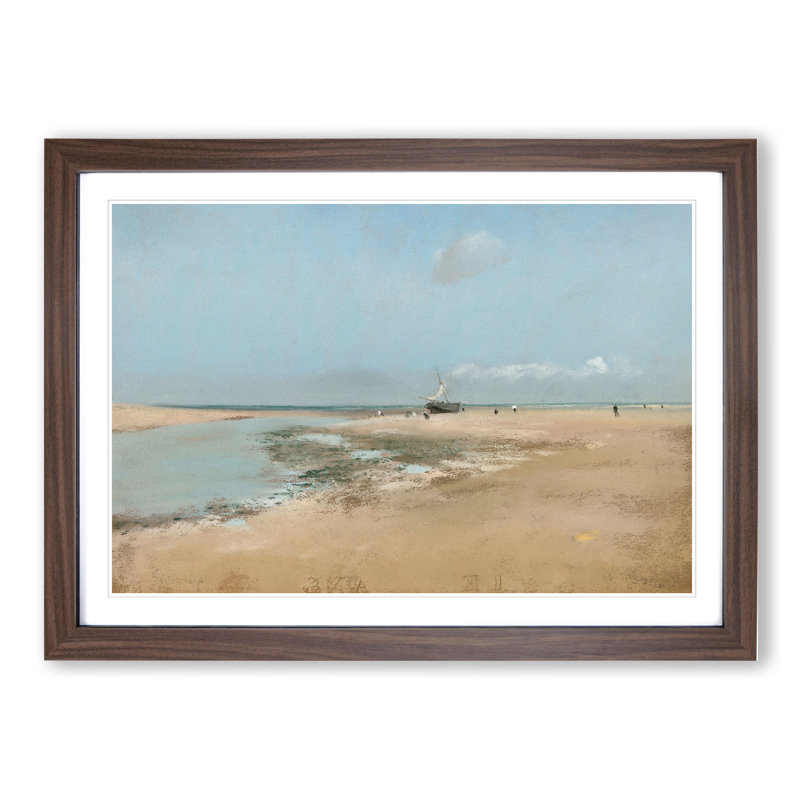 The Beach at Low Tide by Edgar Degas - Picture Frame Painting, Walnut Framed, 48cm H x 65cm W x 2cm D