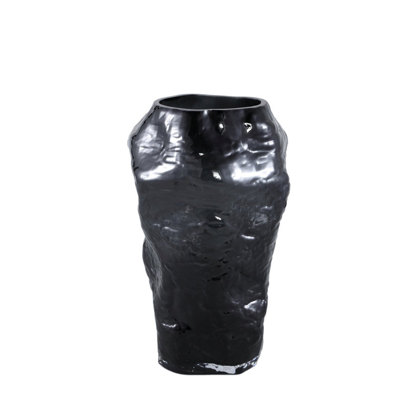 Charanda Glass Table Vase, Black