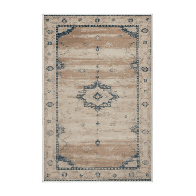Machine Washable Overdyed Beige Area Rug