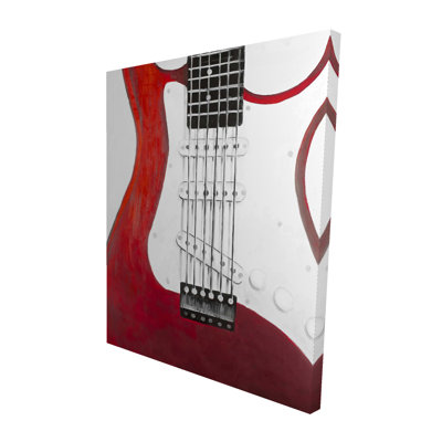 Guitare électrique rouge - Art sur toile pour la maison | Art mural musique