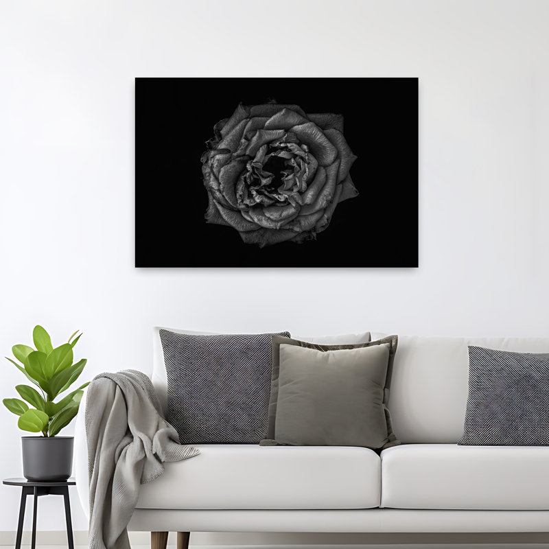Art contemporain abstrait délicat avec fleurs vibrantes, H 32 po x l 48 po