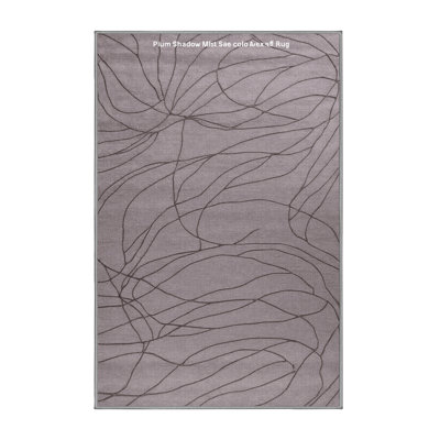Machine Washable Abstract Gray Area Rug
