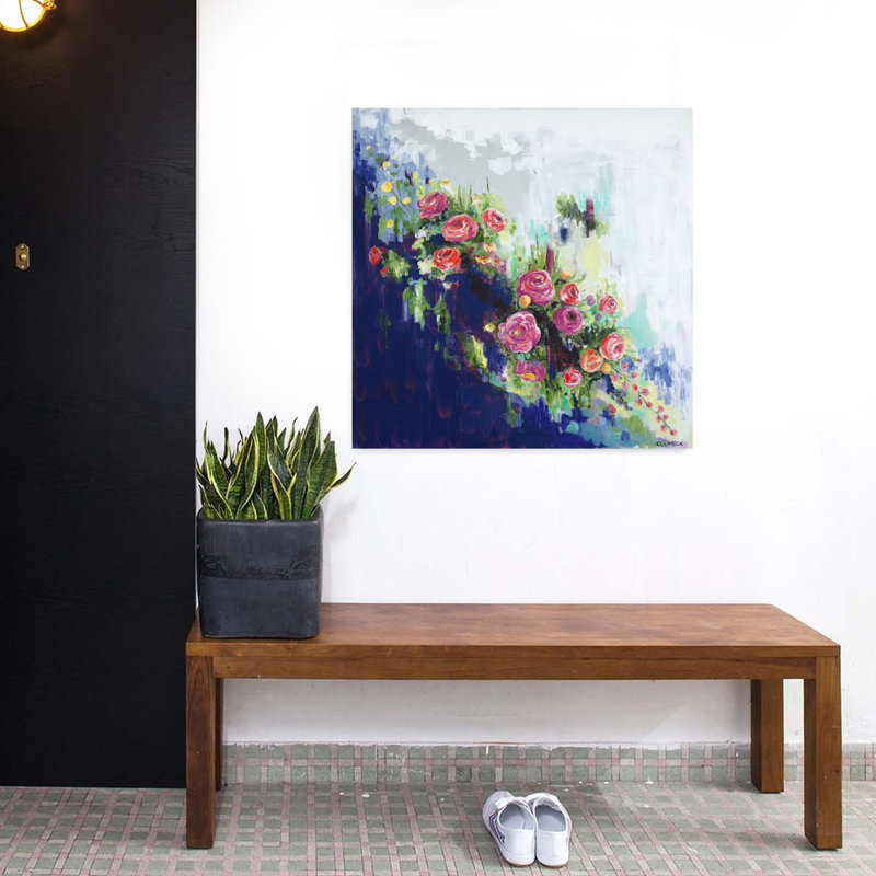 The Dance, art floral contemporain, H 32 po x l 32 po