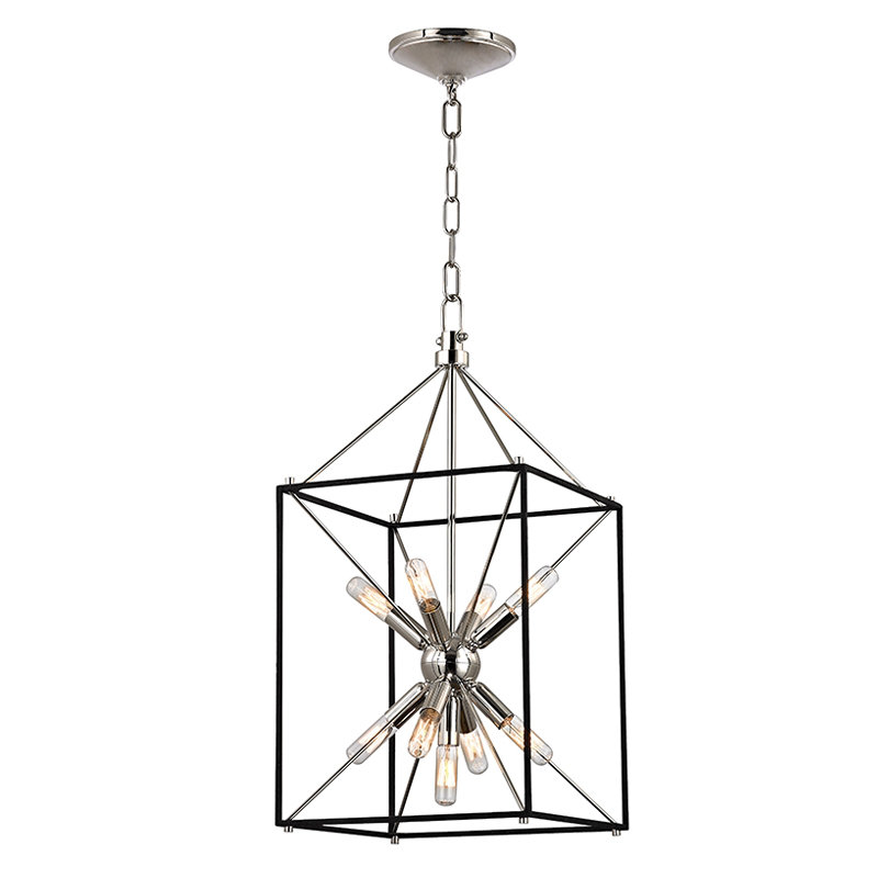 Glendale 9 Light Lantern, 24.75" H x 12.25" W x 12.25" D, Polished Nickel