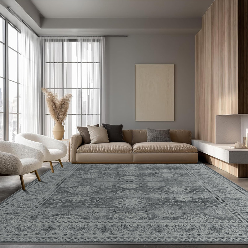 Oriental Floral ,Machine-Washable, Non-Slip Rugs,Available In A Variety Of Patterns., Rectangle 9' x 12'