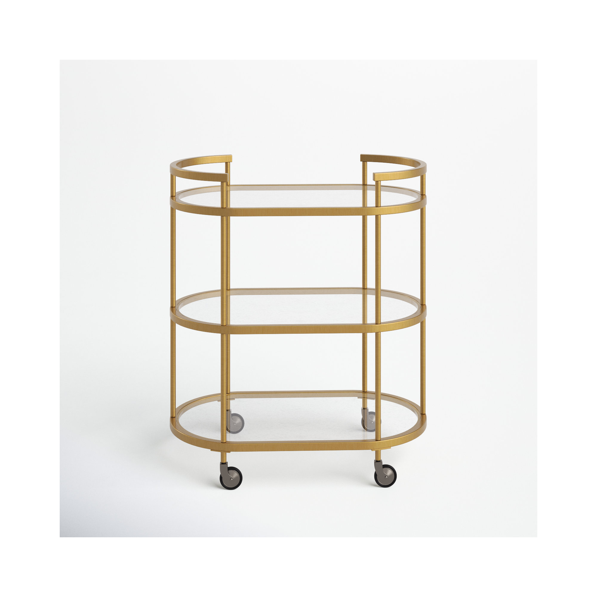 Rosario Metal Bar Cart, Brass