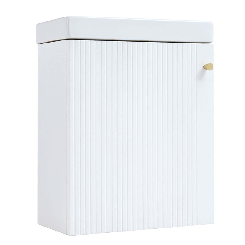 Armoire de salle de bain murale avec lavabo en céramique, Blanc