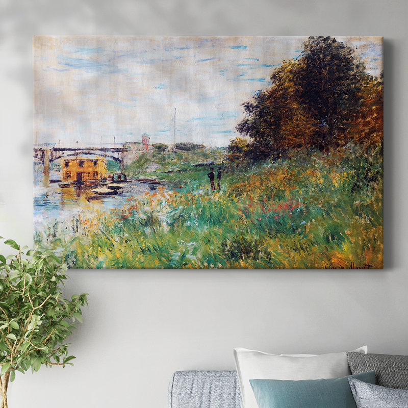 Les berges de la seine au pont d'Argenteuil, 1874, toile tendue avec châssis, H 12 po x l 18 po