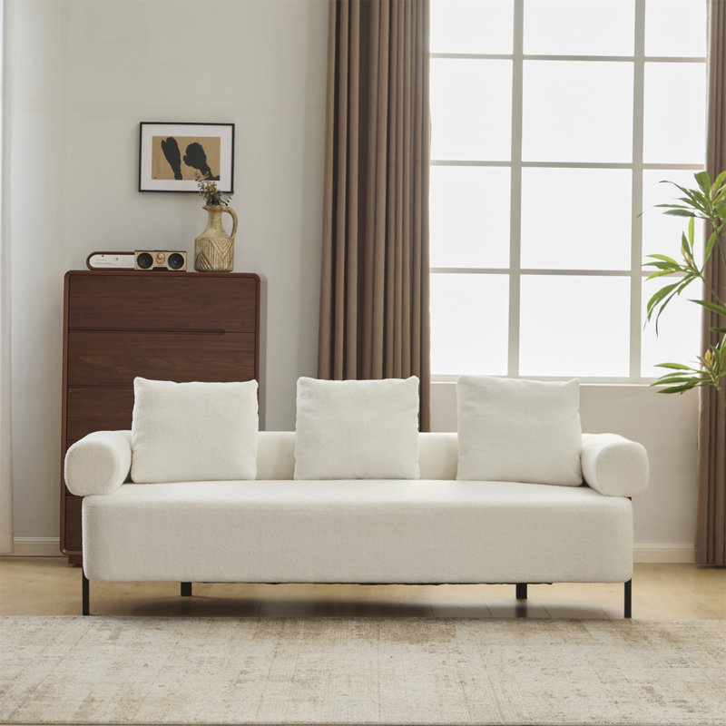 Canapé moderne 78 po 3 places beige, Beige