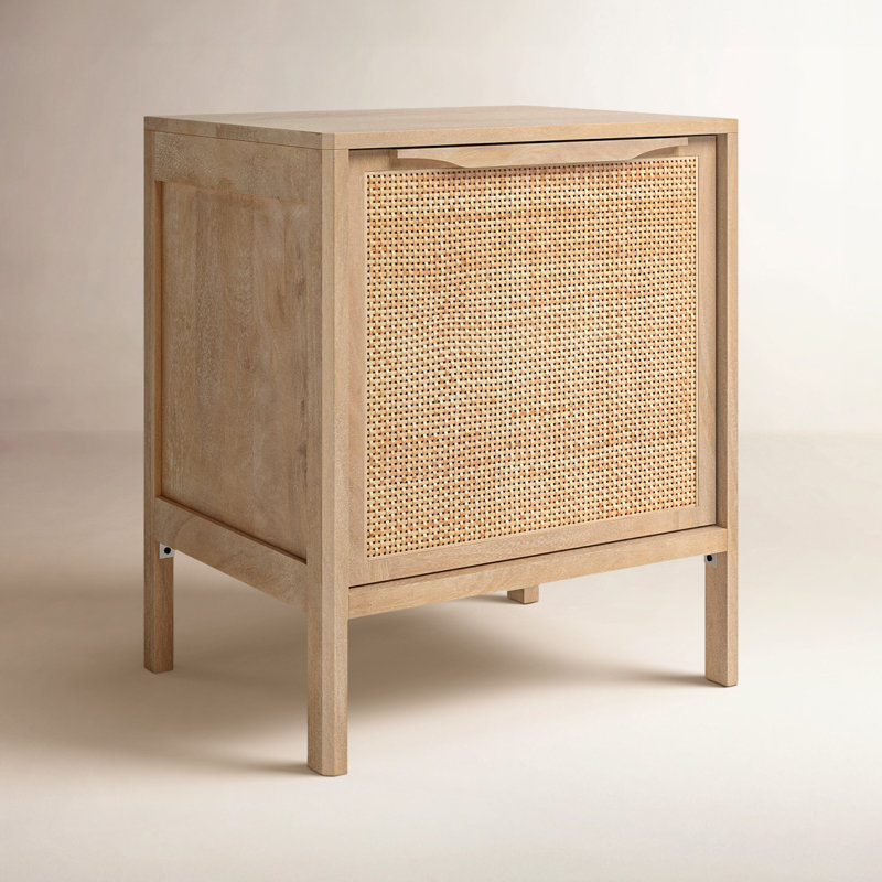 Nellie Cane Nightstand, Natural, Right