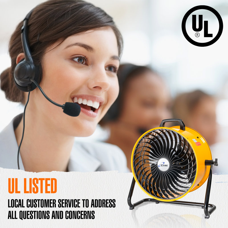 iLiving 18'' Yellow and Black 3-Speed Turbo Floor Fan