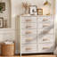 10-Drawer Fabric Storage Chest with Side Pockets & Hooks, Bedroom Organiser