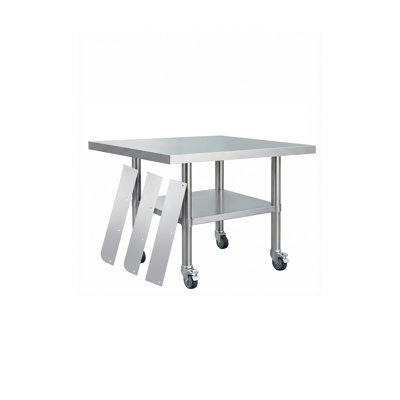 Stainless Steel Work Table with Wheels for Home, Restaurant Garage