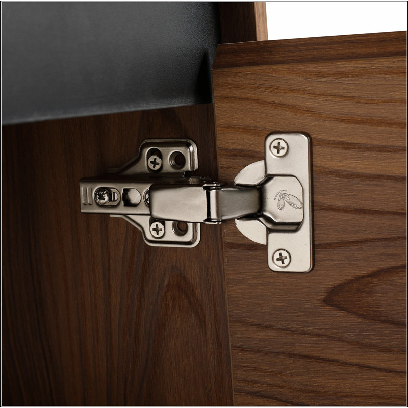 Ensemble de meuble-lavabo 36 po avec lavabo à poser en résine 36 po, 2 portes, Brun