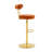 Modern Velvet Upholstered Swivel Adjustable Bar Stools with Gold Chrome Base-212035775