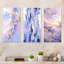 «Contemporary Lavender Bold Illumination», ensemble de 3 impressions géométriques abstraites en métal-266975012